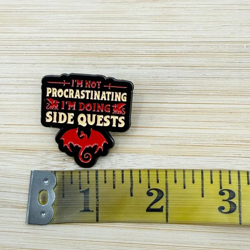 Not Procrastinating, Just Doing Side Quests Funny Enamel Pin
